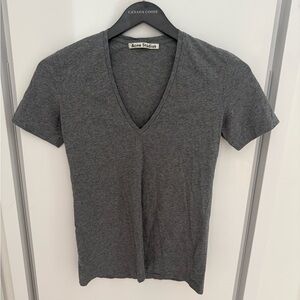 Acne Studios Grey V-Neck Short Sleeve Tee